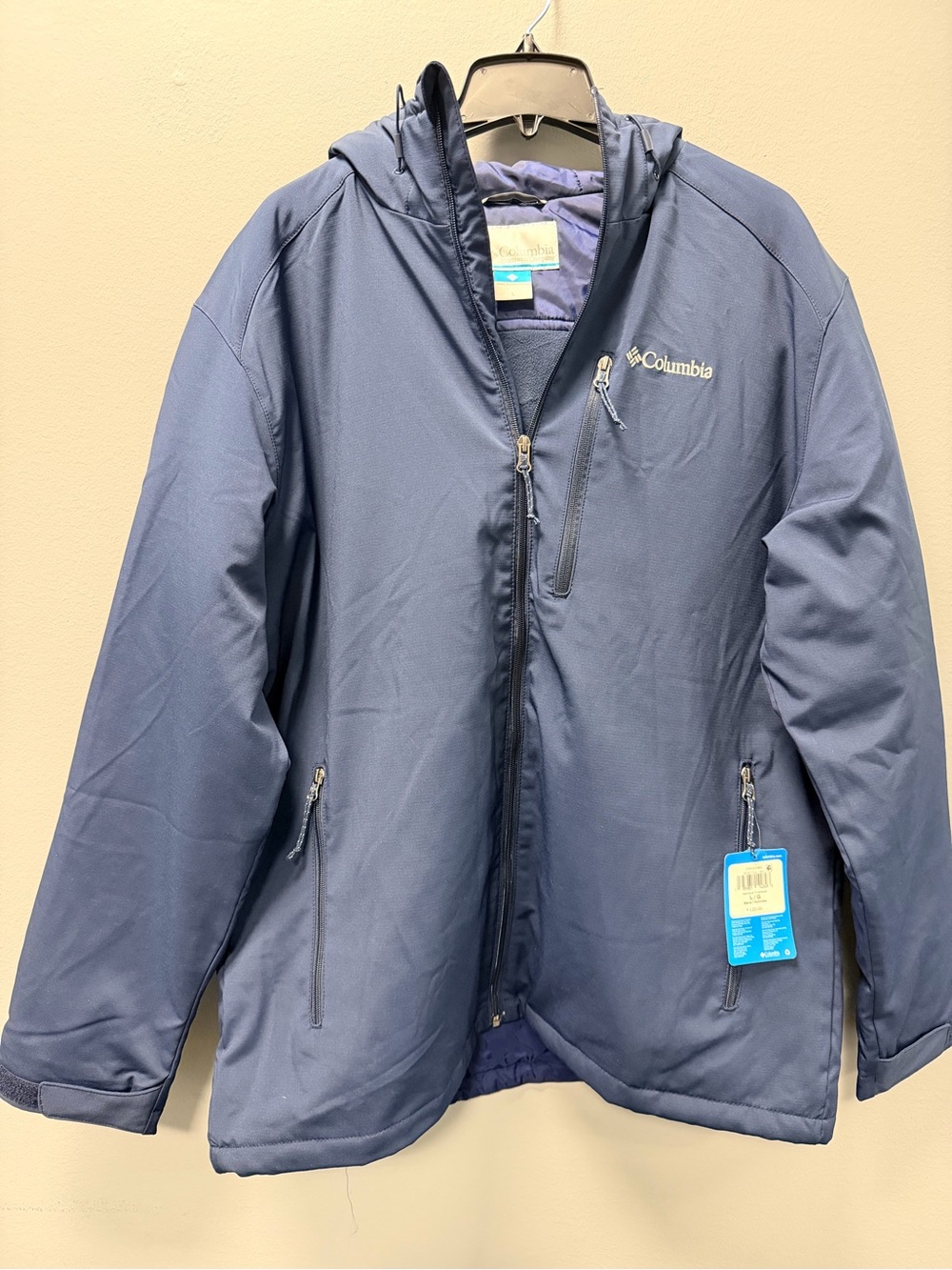 NWT Columbia Gate Racer II Softshell Hooded Jacket Men’s Large Navy